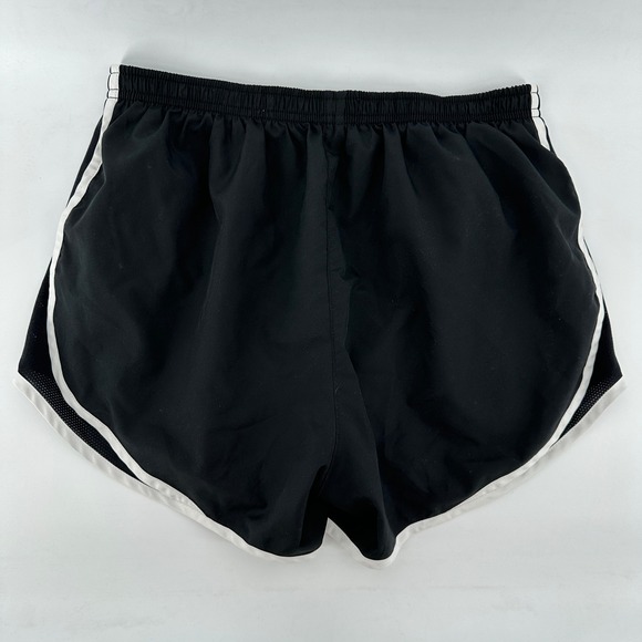 Nike Dri Fit Running Shorts Black White Trim Athletic Gym Workout Women Medium - Picture 2 of 5